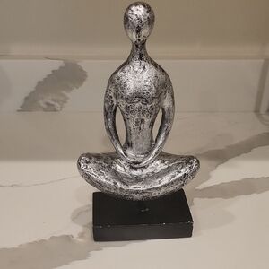Silver Yoga Meditation Sculpture
